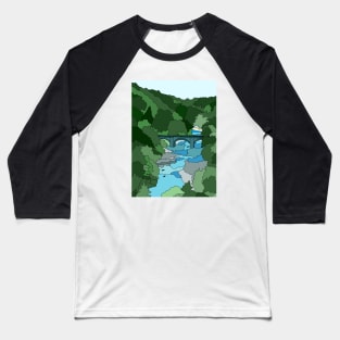 River Swale and Town Bridge, Richmond, North Yorkshire Baseball T-Shirt